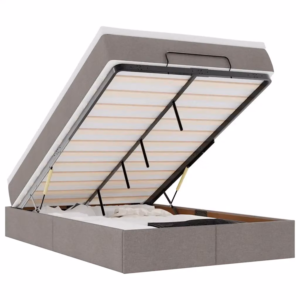 Letto con contenitore a sollevamento vidaXL in tessuto con materasso, L: 120 cm, P: 200 cm – 2