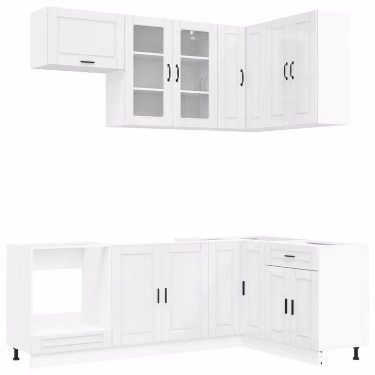 Set di accessori da cucina PORTO, 8 pezzi, bianco lucido