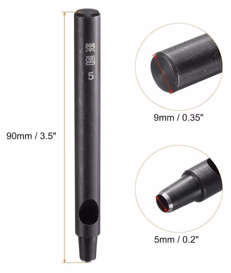 Punzone Lochstanzer circolare da 5 mm Acciaio al carbonio, ideale per pelle e carta