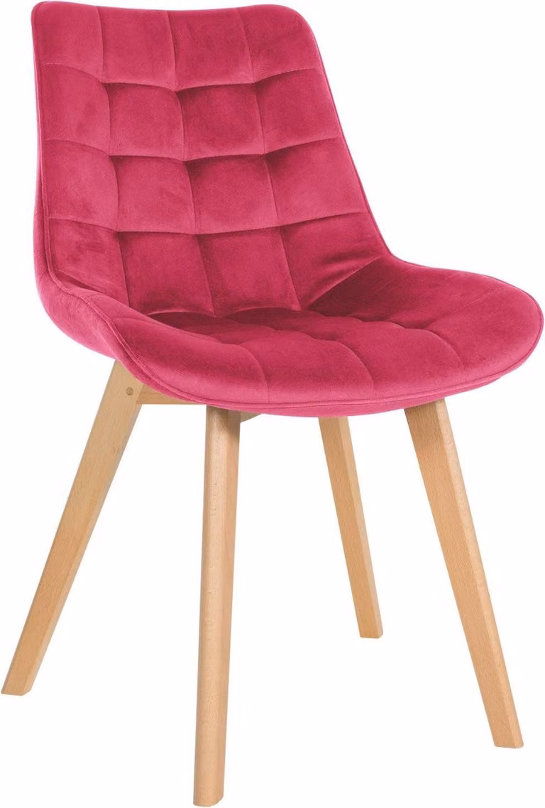 Sedia da pranzo in velluto - sedia comoda - stile scandinavo | colore: rosso