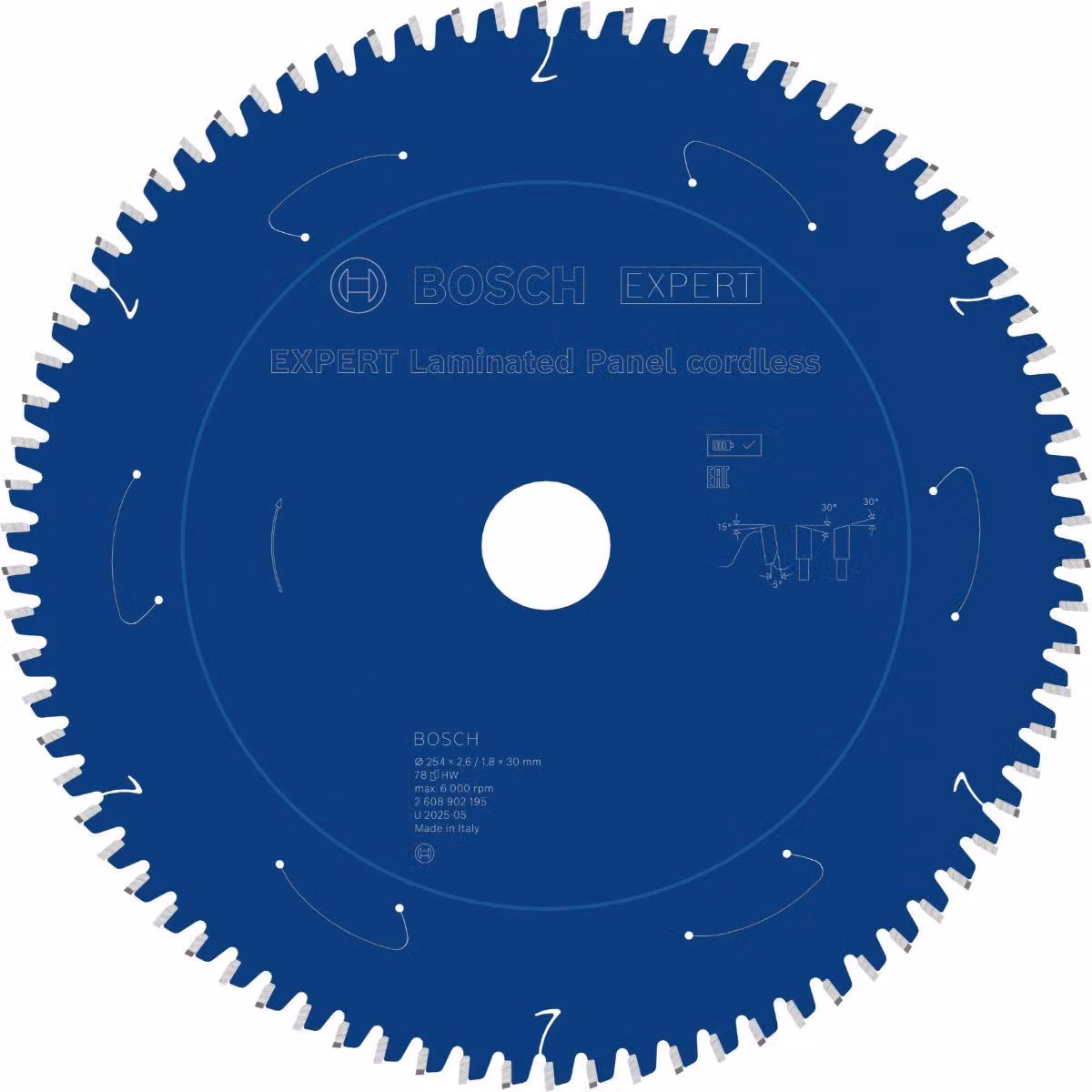 Lama circolare Bosch EXPERT per pannelli laminati, 254x30 mm, Z78