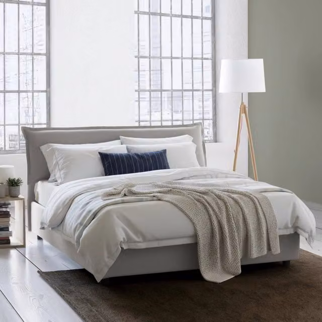 Letto Matrimoniale Andyymion Talamo Italia Grigio con Contenitore a Sollevamento L/P/H: 160 x 200 x 175 cm