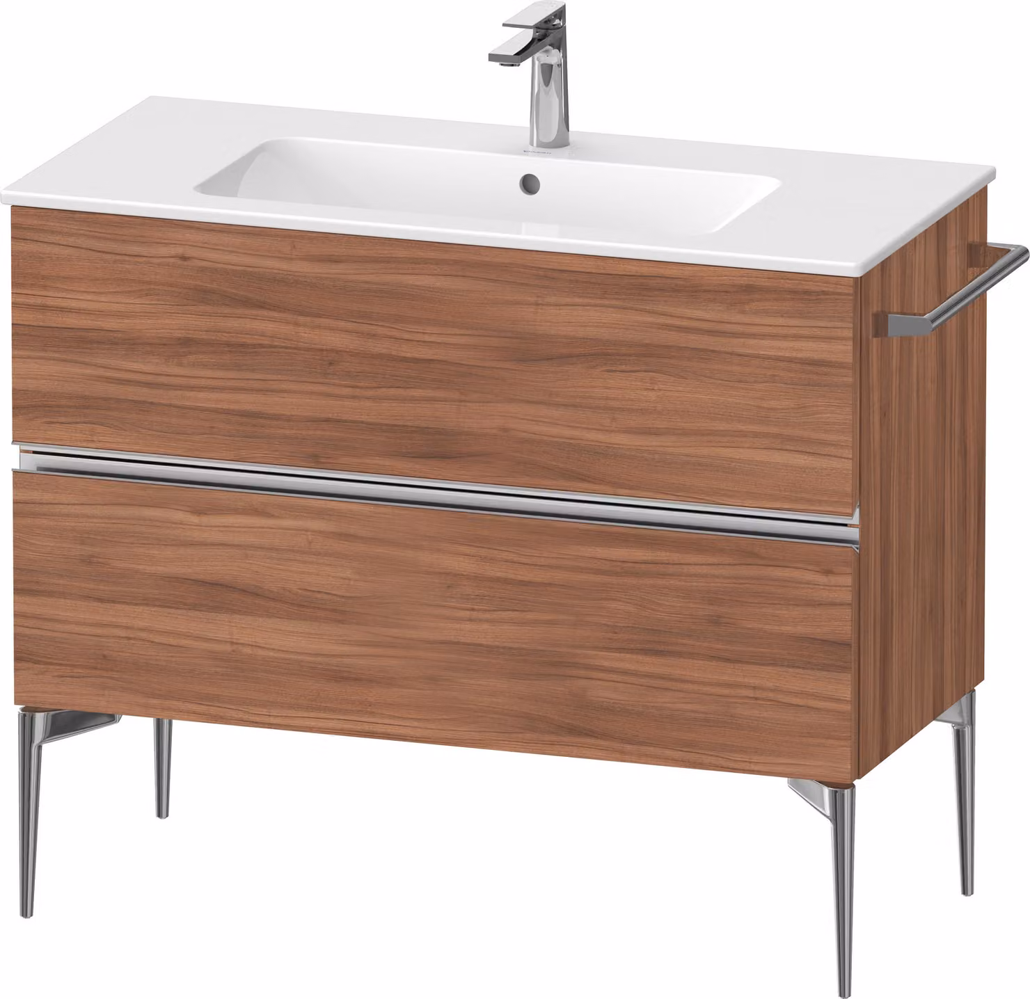 Duravit Sivida bâti-support pour lavabo, 2 tiroirs, poignée profilée chromée, 1010x477x591mm, pour ME by Starck, SV4645010790000, SV4645010790000