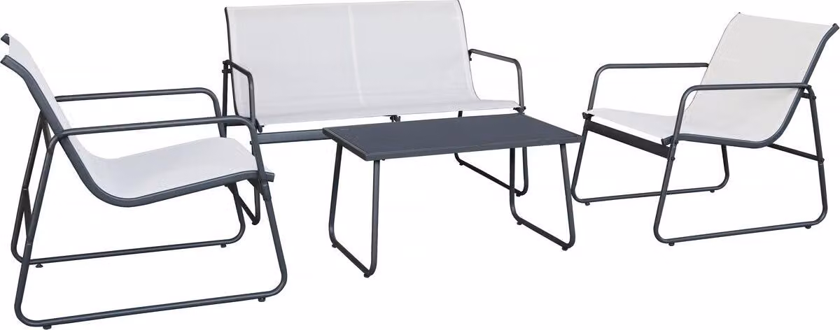 Set da giardino in metallo "Fortaleza" - 4 posti - Beige