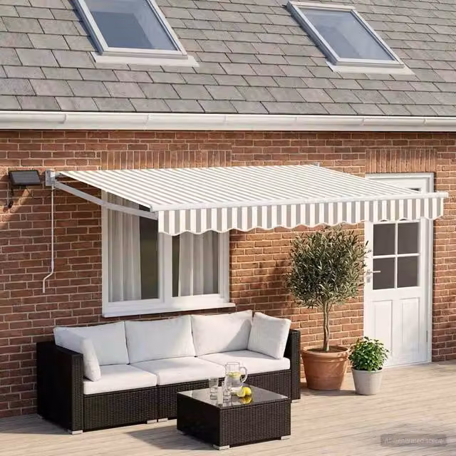 Tenda retrattile manuale con LED Grigio chiaro e bianco 3426207