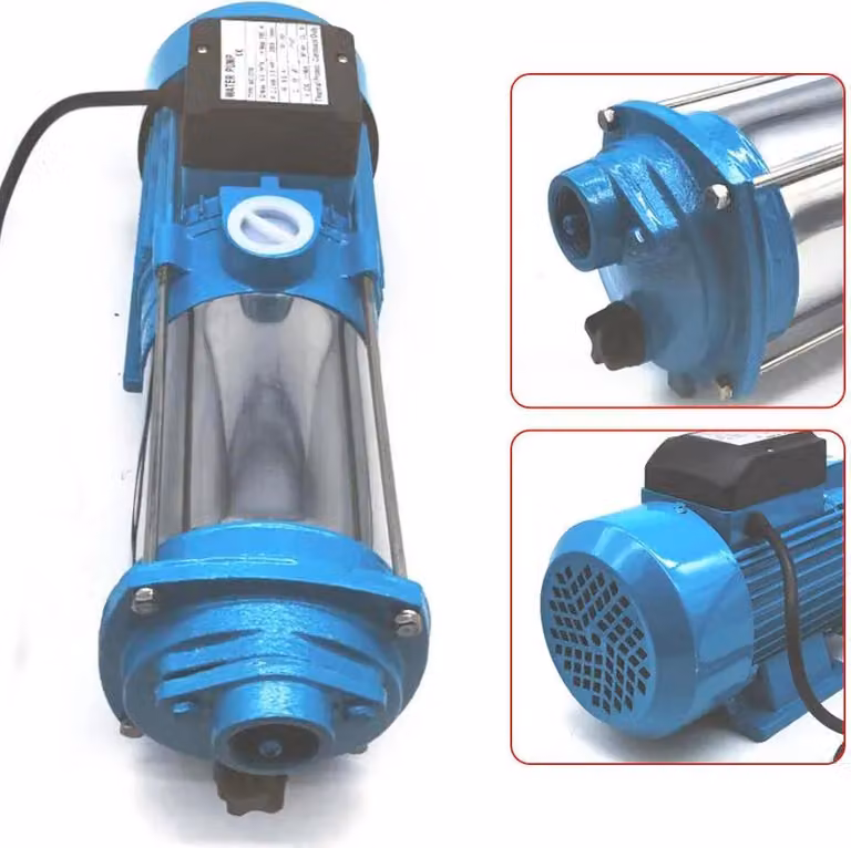 Pompa centrifuga - Pompa per pozzi poco profondi - Alta pressione - 2500 W - Prevalenza 110 m - IP44 - 220 V - Acciaio inossidabile