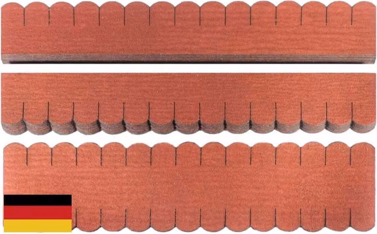3 set di tegole a coda di castoro (33 mm) rosse