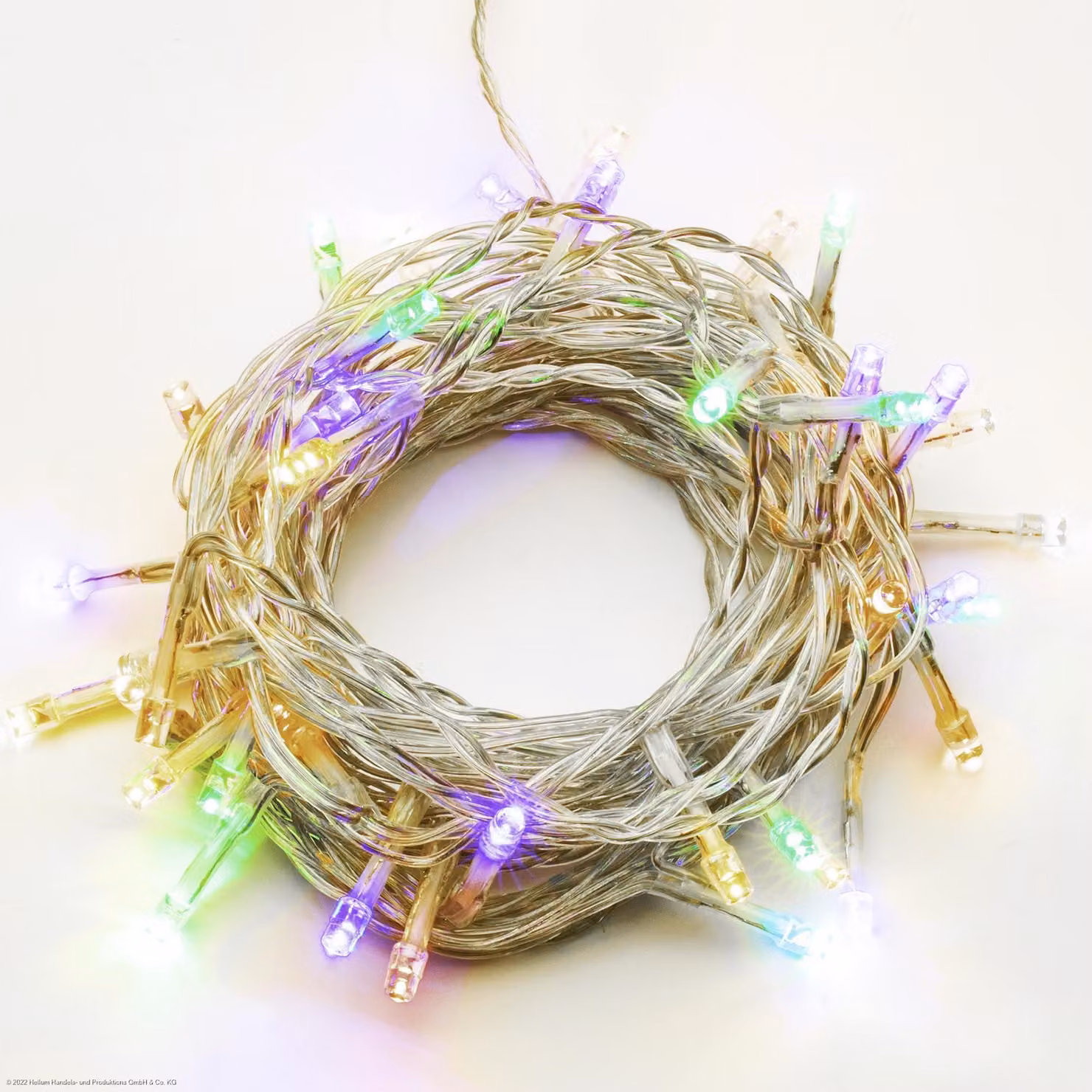 Catena luminosa a LED per interni, con 40 LED colorati, 8 modalità, lunghezza 5,85 metri, con trasformatore