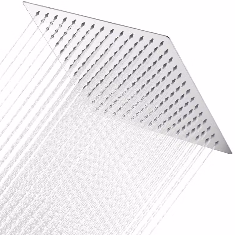 JOHO Soffione doccia a pioggia in acciaio inox 304, soffioni angolari da incasso Soffione doccia a pioggia quadrato 30 x 30 cm cromato