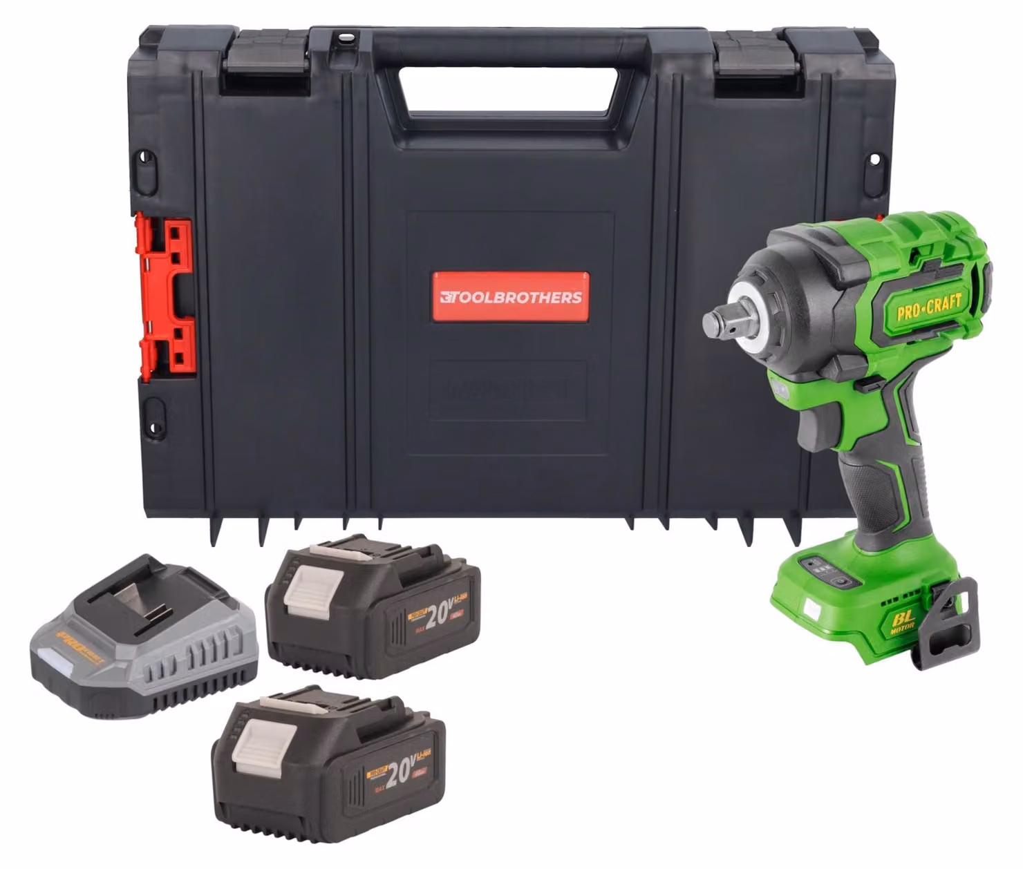 Avvitatore a percussione a batteria Procraft PWA18bb 20 V 550 Nm 1/2" Brushless Solo - senza batteria, senza caricabatteria
