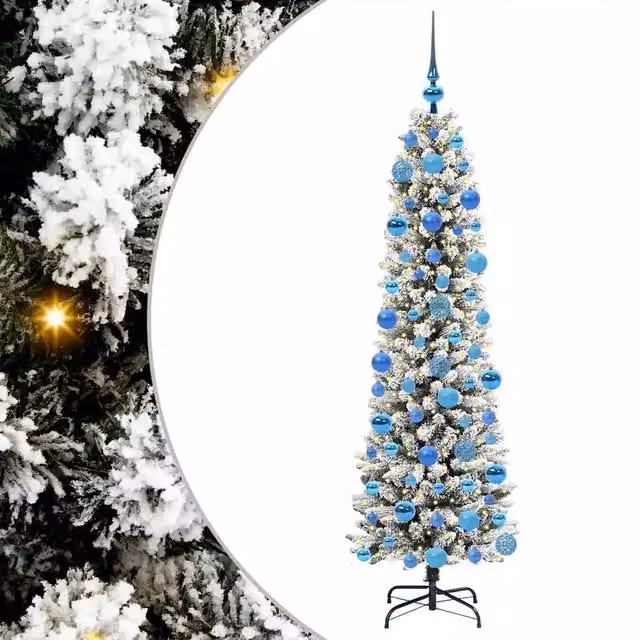 Albero di Natale artificiale moderno vidaXL bianco con 300 LED luce bianca calda, Altezza: 180 cm