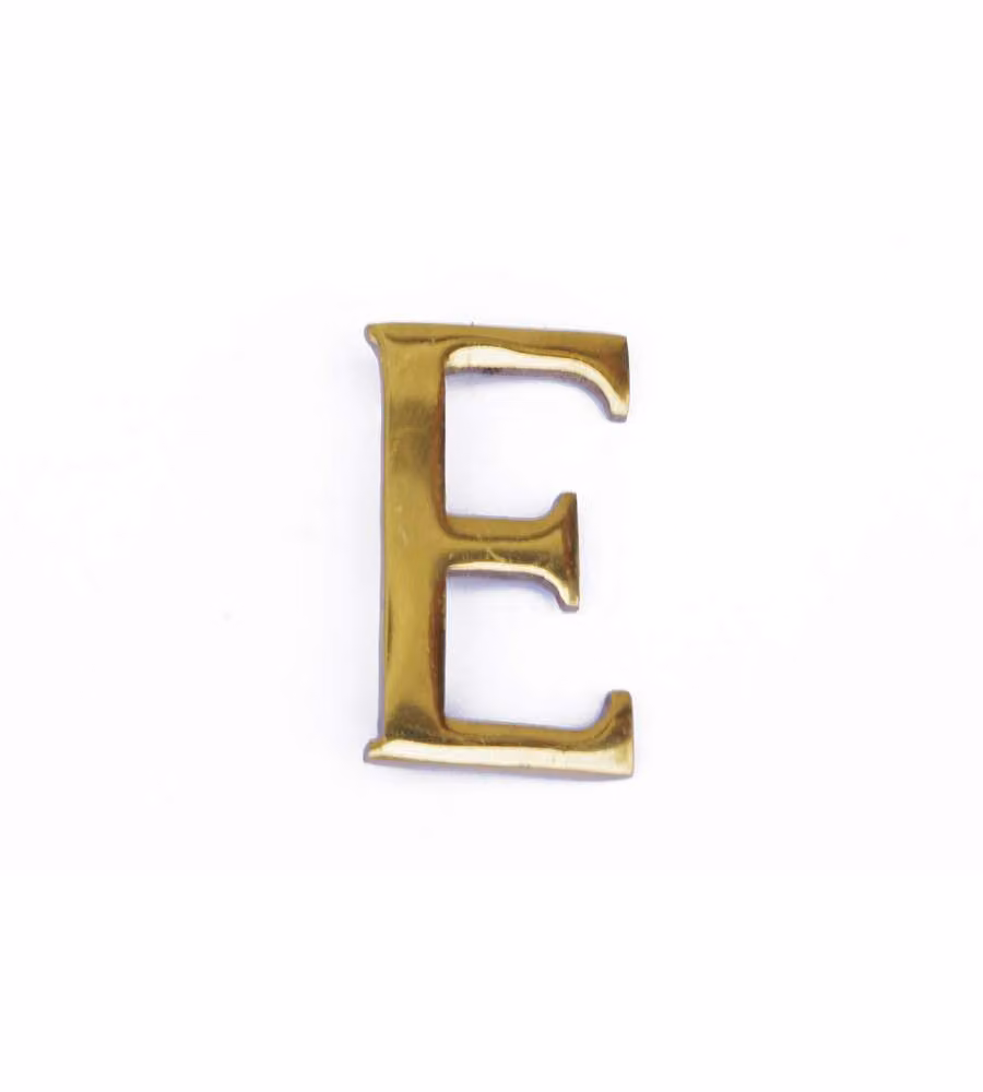 Lettera civico "E" in ottone