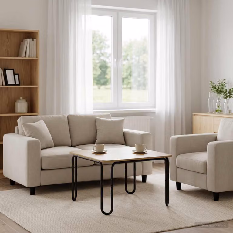 vidaXL Tavolino da salotto moderno in rovere, L/P/H: 100 x 100 x 45 cm