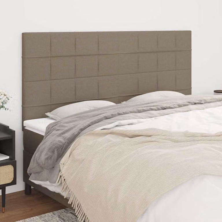 Testiera per letto imbottita vidaXL in tessuto beige L: 180 cm, P: 5 cm, H: 118-128 cm