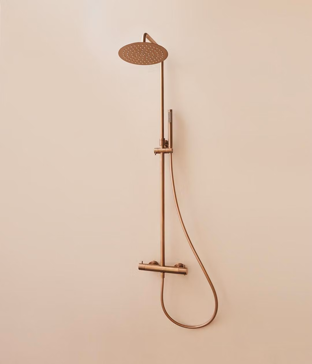 SANYCCES LOOP K Sistema doccia con termostato 30 cm, oro rosa spazzolato
