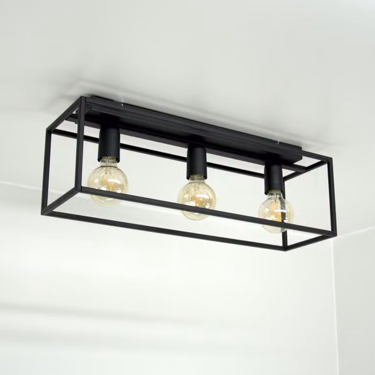 Moderne lampade da soffitto nere Loft Horus 2866/Z-B-3 con 3 sorgenti luminose E27 Attacco in metallo