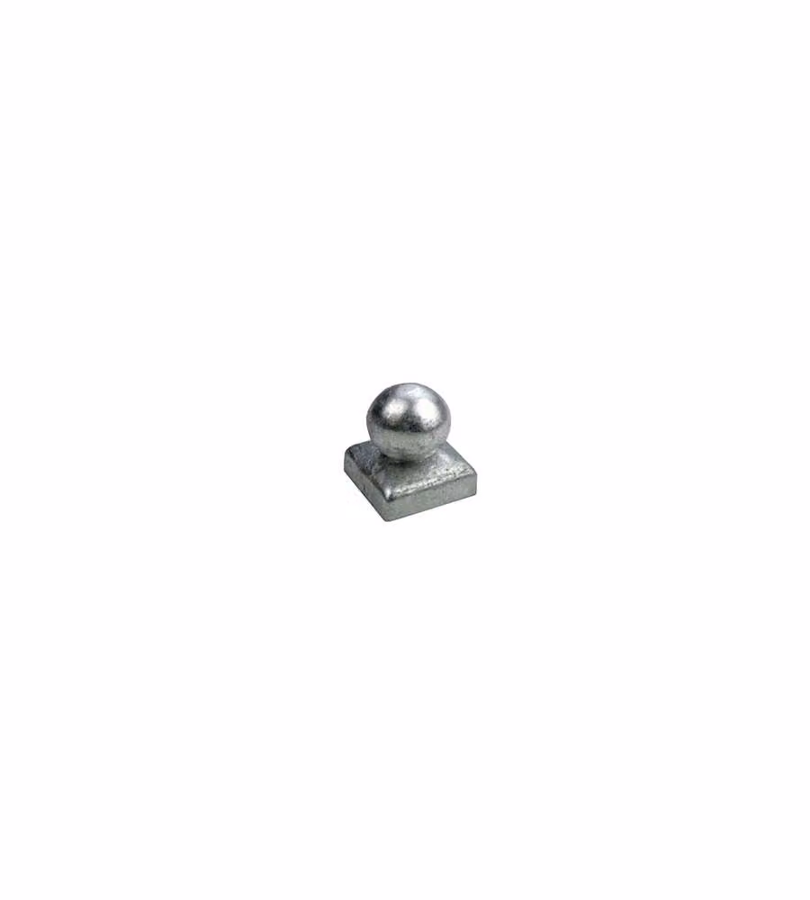 Copertura per pali a sfera Masidef in acciaio zincato colore argento, 70 x 70 mm