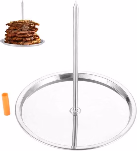 Stazione di cottura verticale con spiedini per kebab e supporto per griglia - Ideale per pollo e bistecche - Shawarma e gyros - Acciaio inossidabile - 176 x 198 x 216 cm