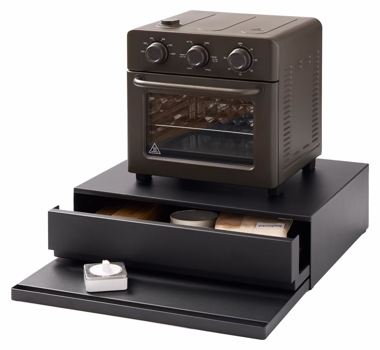 Yamazaki scaffale da cucina 45x13x37cm cassetto con vassoio estraibile metallo nero