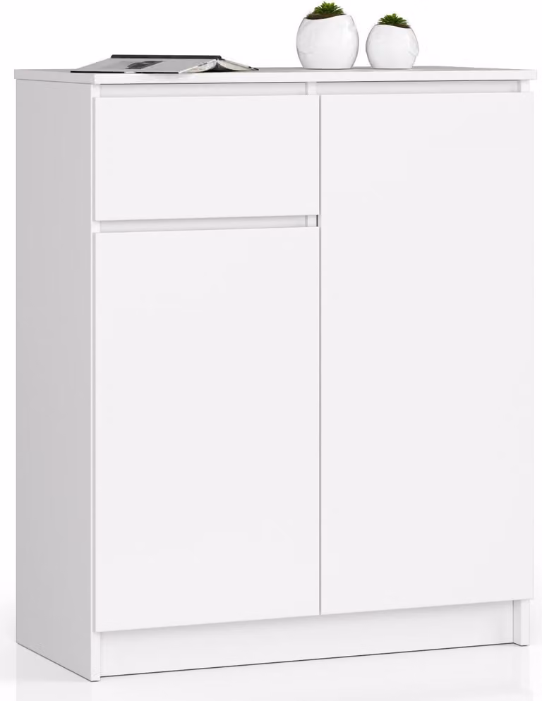 Cassettiera AKORD K80 Bianco 80 cm 2 ante cassetto 4 livelli L80 x H99 x P40 cm