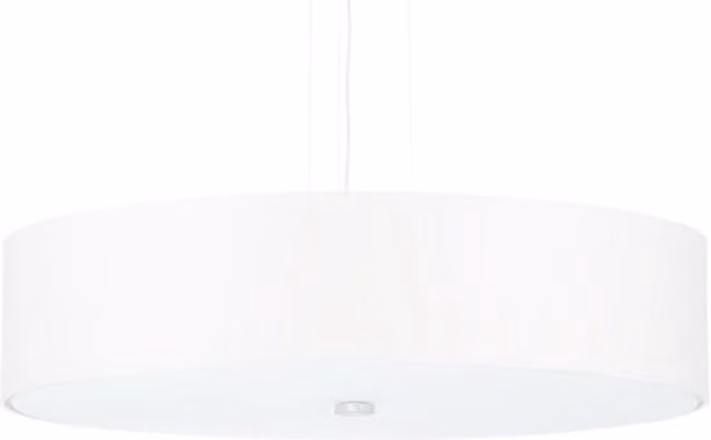 Lampadario a sospensione SKALA 50 Sollux Lighting bianco con vetro e tessuto, altezza regolabile