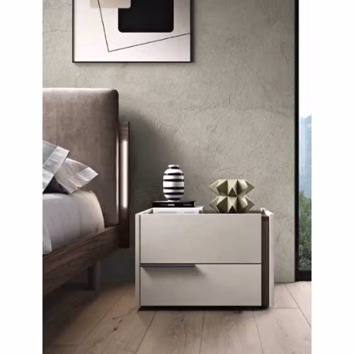 Comodino 2 cassetti con maniglia laterale Frame Spar