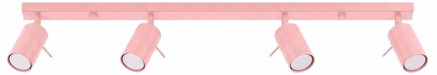 Plafoniera RING 4L rosa 4xGU10 10W in acciaio 16x6x80 cm Sollux Lighting
