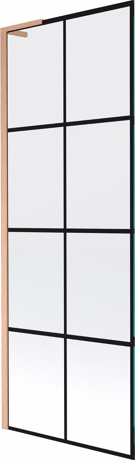 Mexen Next L paratia vasca 1-anta 70 x 150 cm, griglia nera, rame spazzolato - 895-070-000-03-77-65