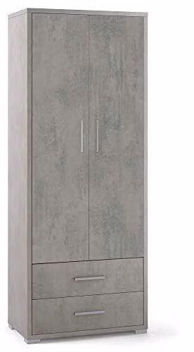 Sarmog - Mobile 2ANTE 2CAS H185 Kit Armadio L71 P41 cm Struttura Cemento Frontale Cemento
