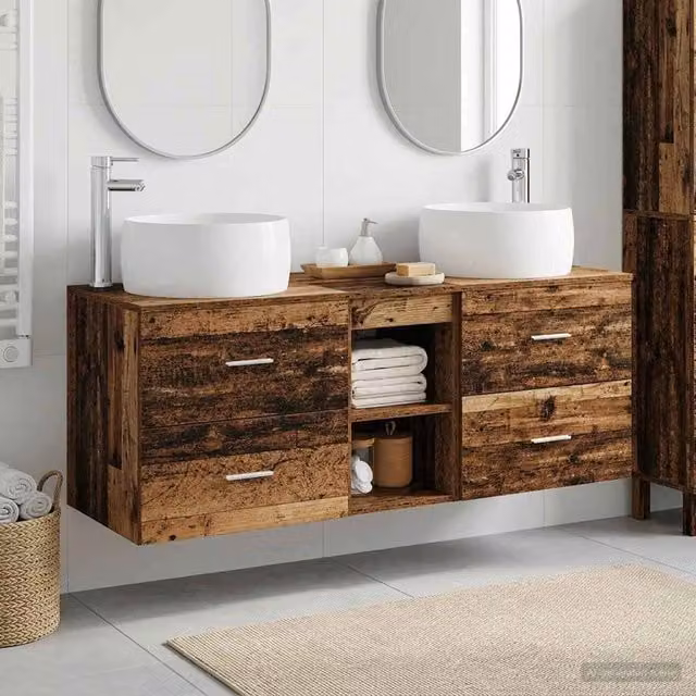 Set di mobili per il bagno 3 pz Legno antico 3405929
