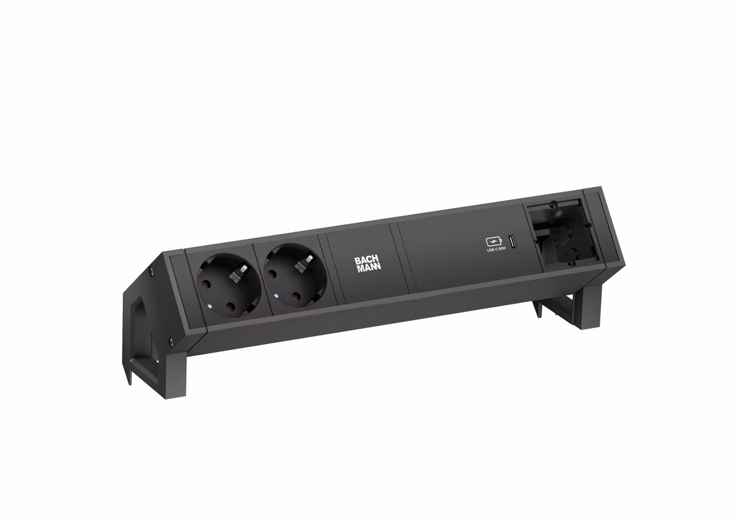 Bachmann Desk 2, da interno, tipo F, nero, 2 prese CA, 1 pezzo