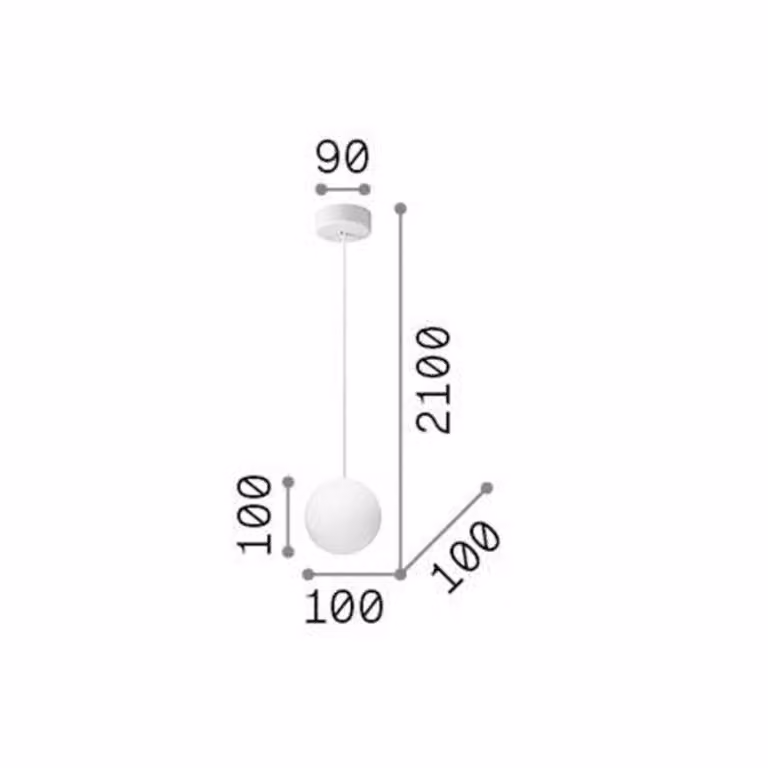 ideal lux Lampada a sospensione in vetro Mapa, Bianco / Opale, Soggiorno / Sala da pranzo, Vetro, Moderno, Lampada a sospensione