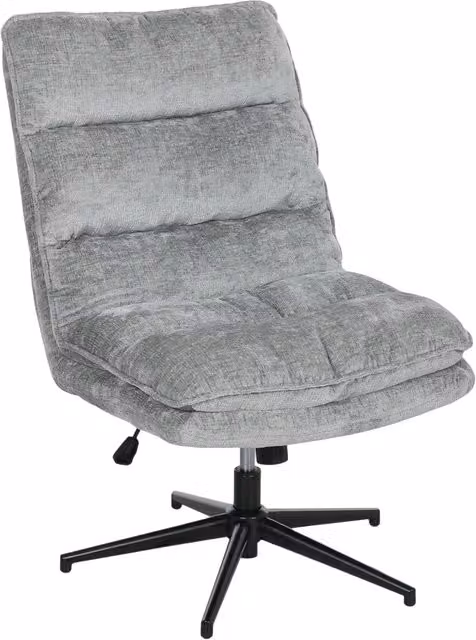 Sedia da Ufficio Girevole Imbottita ¨C Xylo ¨C Tessuto Grigio Altezza Regolabile Gambe Acciaio