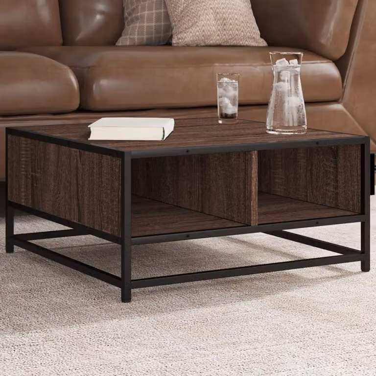Maison Exclusive - Tavolino da salotto in rovere marrone 60,5x60,5x30 cm Materiale ligneo e metallo