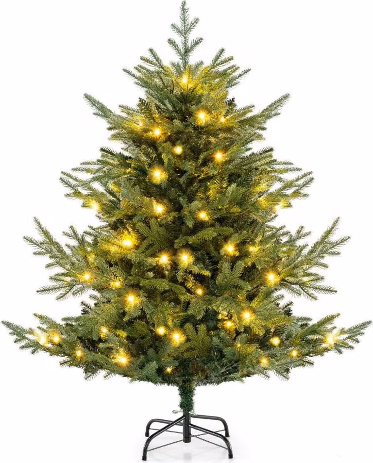 Albero di Natale artificiale da 135 cm con 160 luci LED
