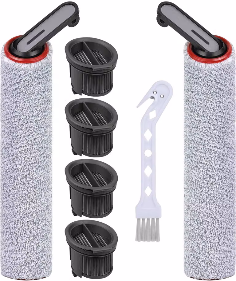 Set di accessori per aspirapolvere bagnato e asciutto H14 Pro, composto da 2 spazzole rotanti, 4 filtri e pezzi di ricambio
