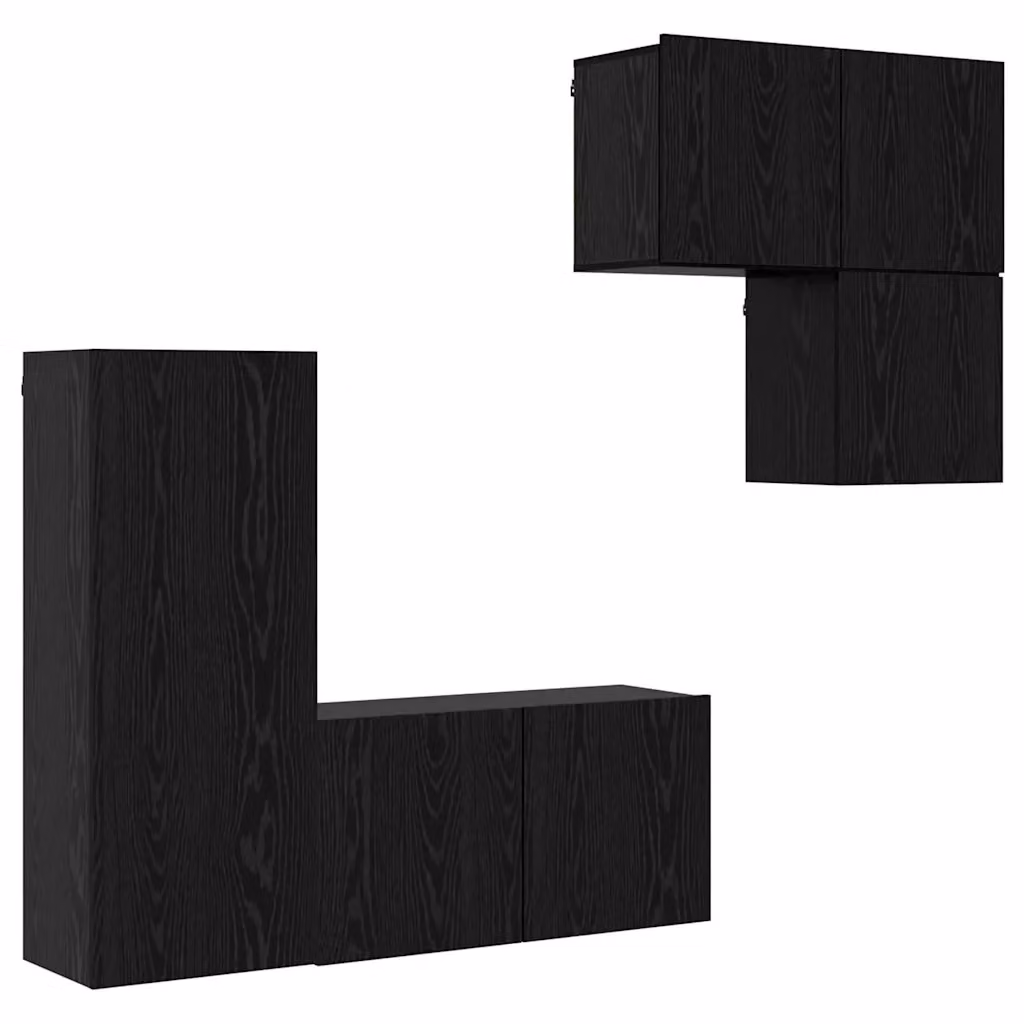 Mobile TV moderno vidaXL in legno color rovere nero per soggiorno L: 102 cm, H: 80 cm, P: 30 cm – 2