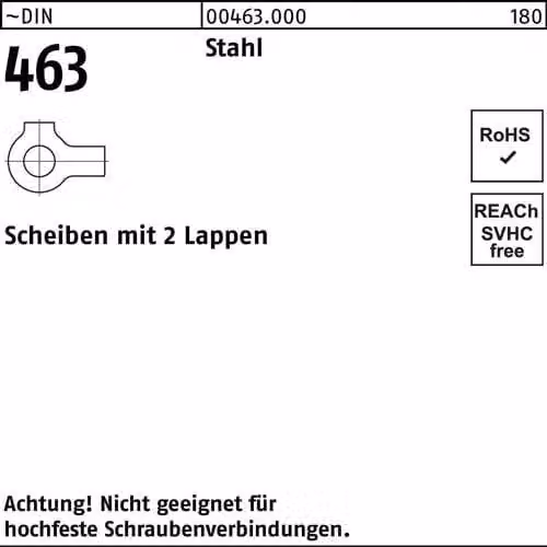 Dischi Reyher DIN 463 acciaio 43 004630000430000 (25 pezzi)