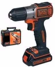 Trapano Avvitatore Black+Decker Autosense 18V con Batteria al Litio Ricaricabile Nero