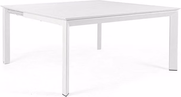 Tavolo da pranzo rettangolare allungabile Konnor GIORDANOSHOP in metallo laccato bianco