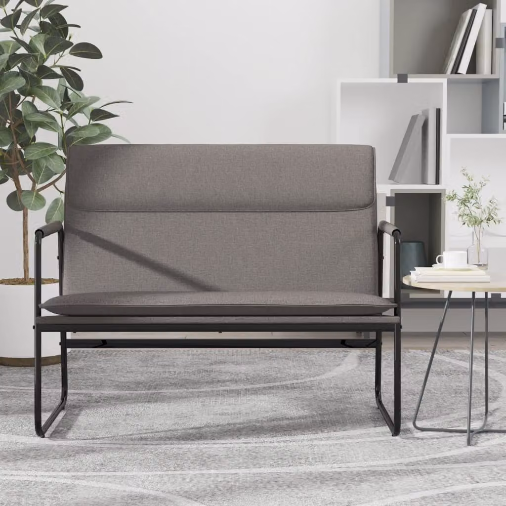 Panca moderna vidaXL in tessuto beige e grigio L: 100 cm, P: 64 cm, H: 80 cm