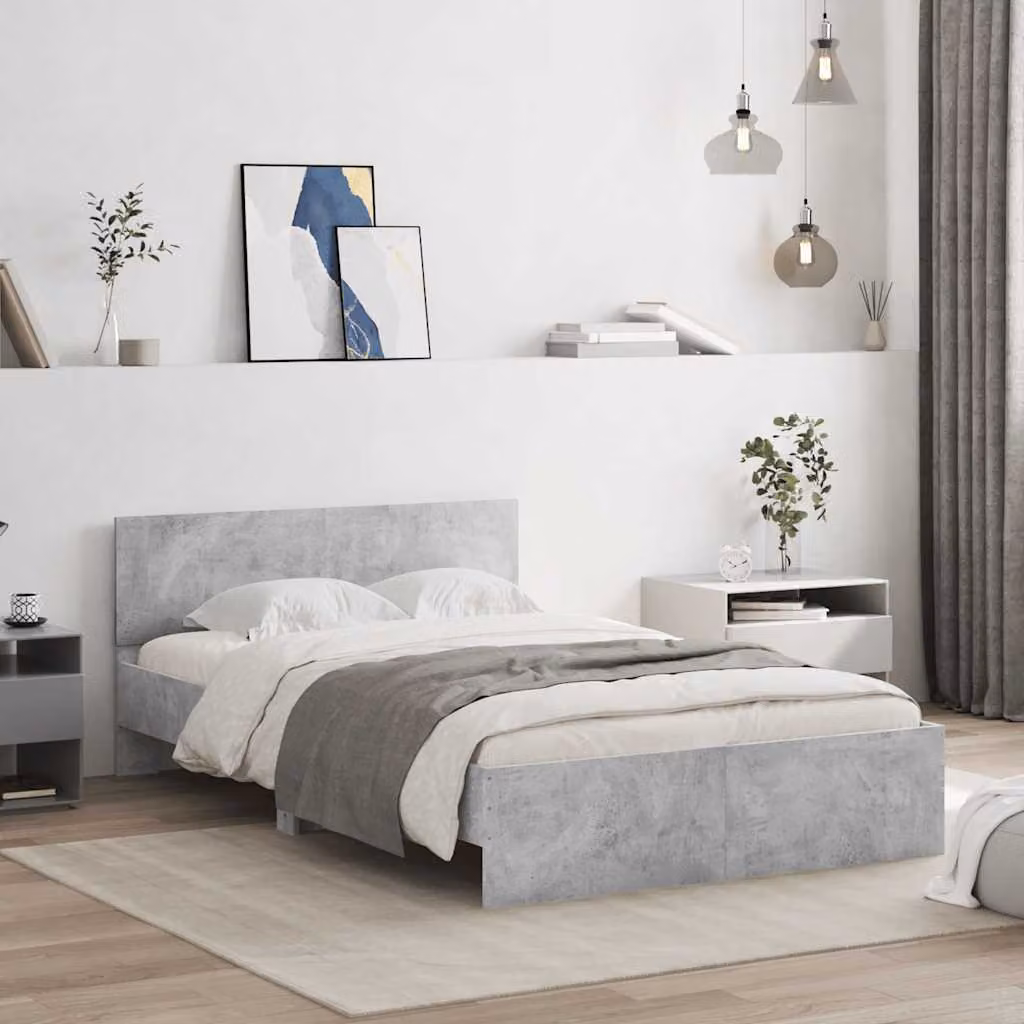 Giroletto con Testiera vidaXL in Grigio, L/P/H: 120 x 200 x 70 cm – 1
