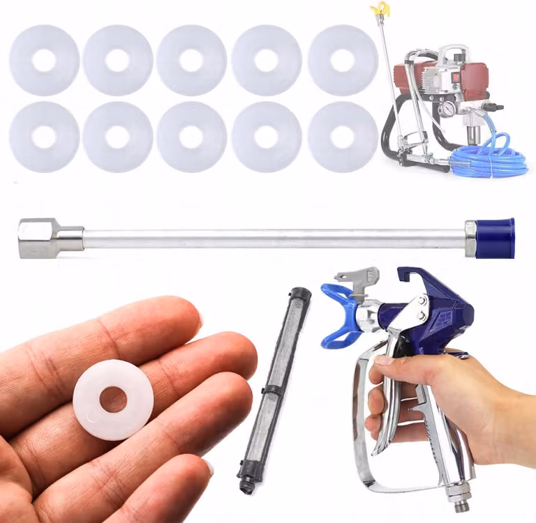 Rosfix Set Blue Monster 517 Pistola a Spruzzo per Verniciatura + Lancia a Spruzzo da 30 cm + Guarnizione da 7/8" + Filtro da 60 Maglie - 500 bar
