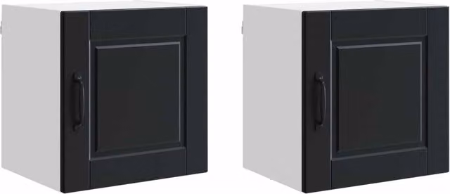 Set di 2 pensili da cucina moderni pratica sistemazione 40 x 31 x 40 cm in legno ingegnerizzato nero 02_0054224