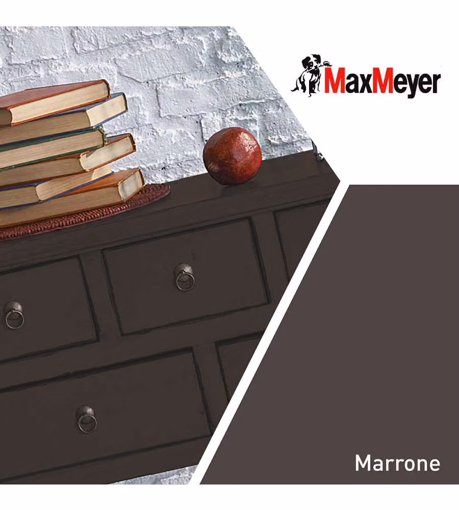 MaxMeyer Smalto Poliuretanico Satinato Marrone 0,75 l per Interni/Esterni
