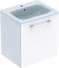Geberit Selnova Square - Mobile lavabo 635x588x480 mm, con lavabo, 1 anta, bianco lucido 501.252.00.1