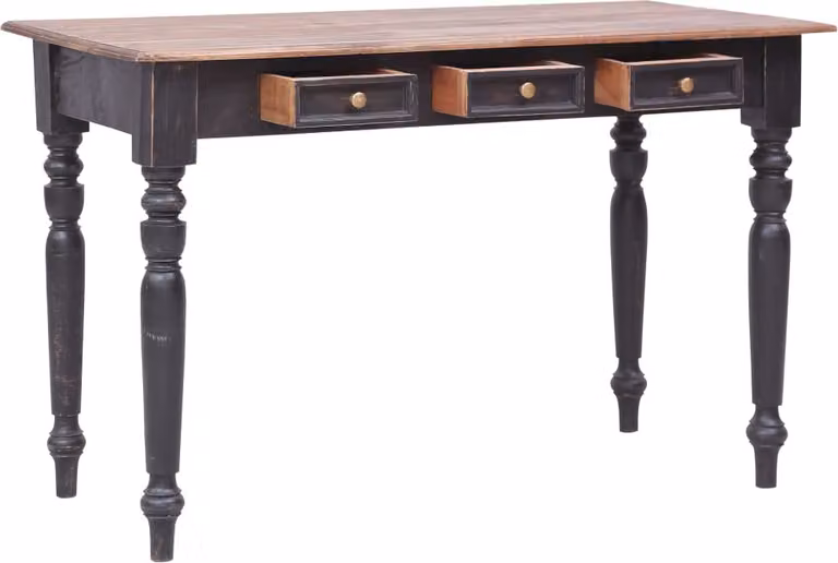 Maison Exclusive - Scrivania con 3 cassetti, dimensioni 117x57x75 cm, in legno massello di mogano