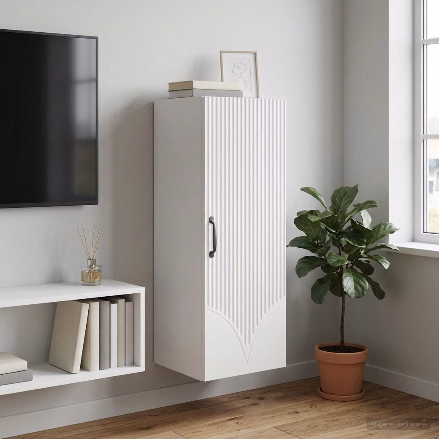 Mobiletto a muro vidaXL Bianco con ante a battente e ripiani interni in legno ingegnerizzato L/P/H: 33 x 34,5 x 90 cm