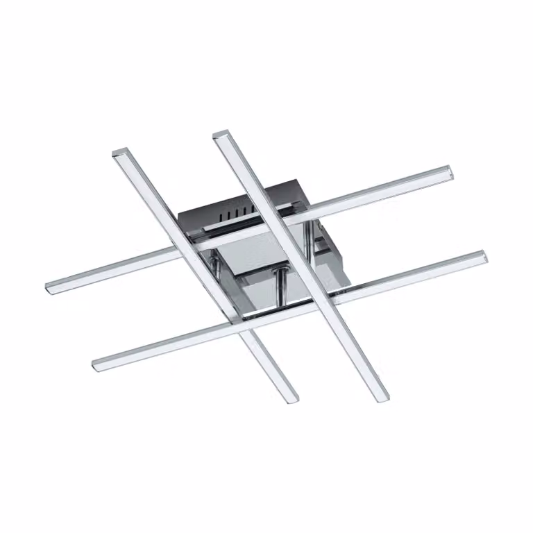 Plafoniera Moderna Lasana 1 Acciaio Cromo 4 Luci Led Integrato 5,3W