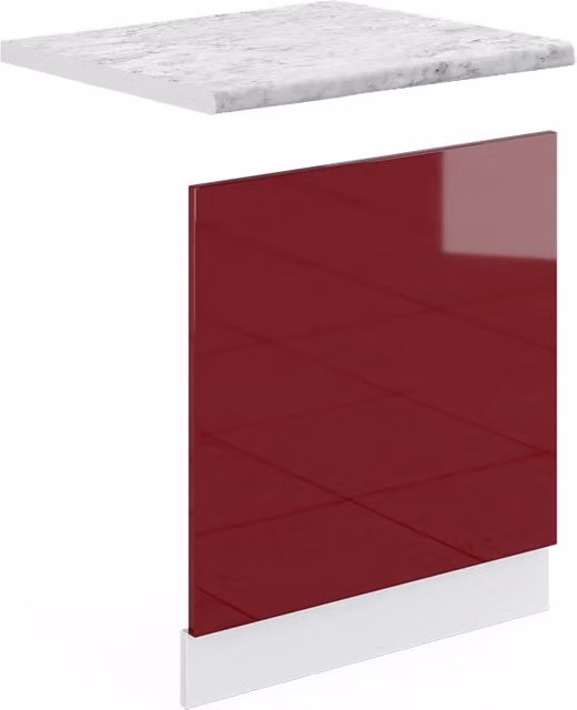 Pannello frontale R-Line Vicco in plastica lucida Rosso e Bianco, L: 60 cm